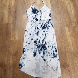 Blue and white dress